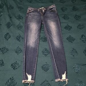 KanCan Dark Wash Distressed Skinny Jeans